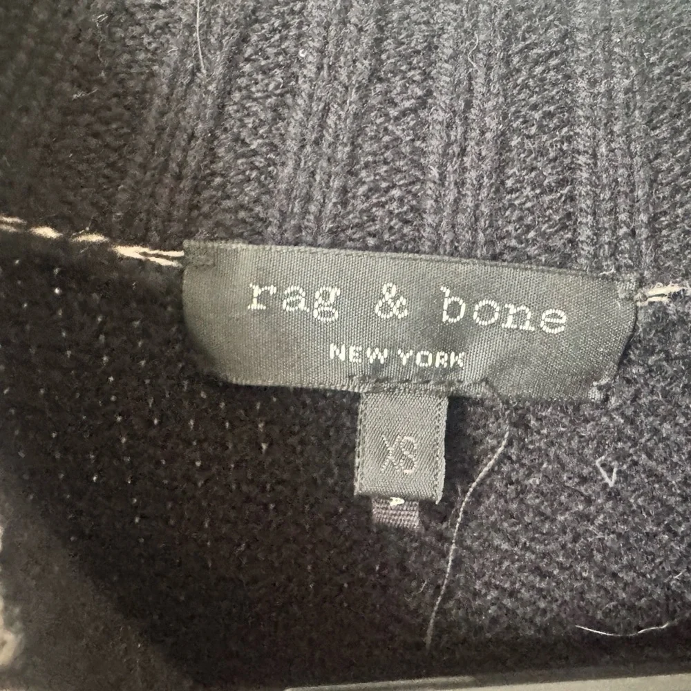 rag & bone Black/White  Crew Neck Sweater Size XS 100% Wool